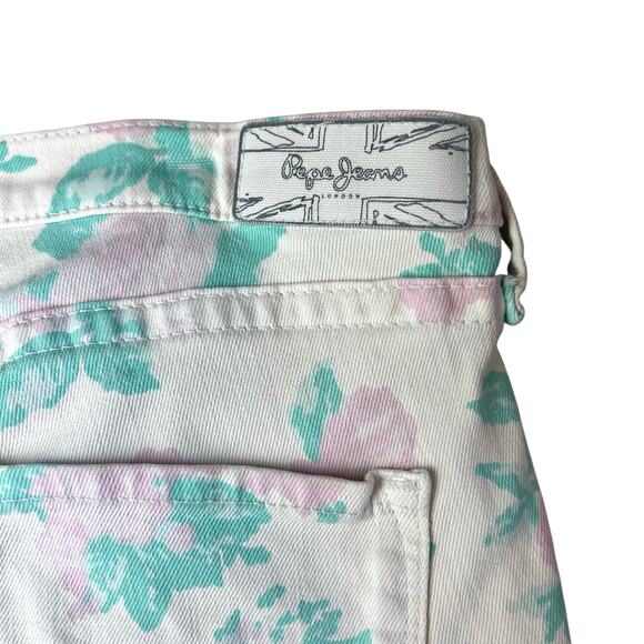 Vintage Y2K Pepe Jeans Capris in Pastel Floral Print Low Rise Sz 28 - Picture 8 of 11